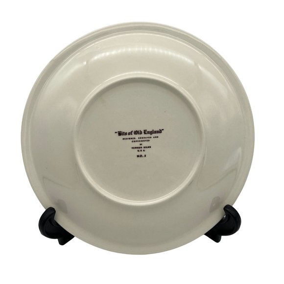 Vernon Kilns Bits of Old England Collectible Plate No 5 Horses & Carriage 8.25" - Picture 5 of 6